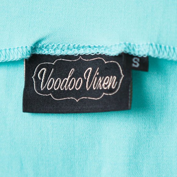 VooDoo Vixen Aqua pinup summer swing dress NWOT - Picture 10 of 10